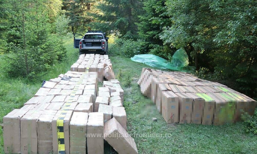 Ce au descoperit polițiștii de frontieră din Suceava în zeci de cutii ascunse în vegetație. Costă peste 1,7 milioane de lei - Imaginea 3