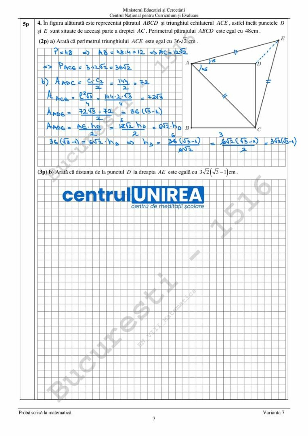 VIDEO | Răspunsurile corecte la subiectele de la Matematică Evaluare Națională 2025. Care era rezolvarea subiectelor - Imaginea 1