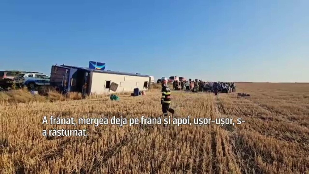 Un autocar cu 60 de ucraineni, între care și copii, s-a răsturnat în județul Constanța. Cum s-ar fi produs accidentul - Imaginea 3