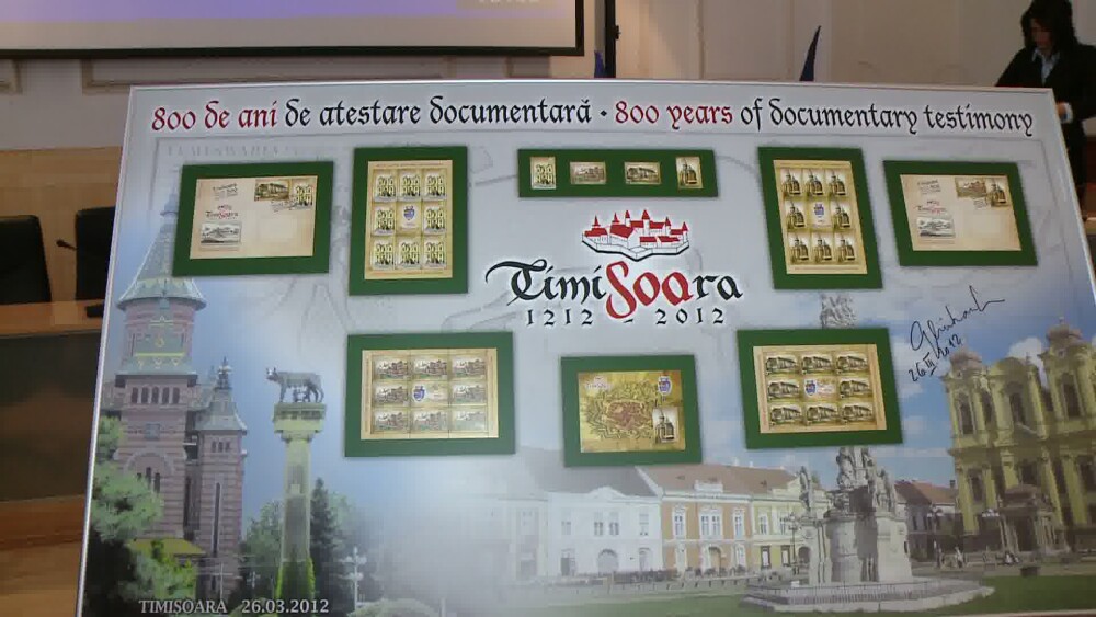 Timisoara are de azi 4 timbre de colectie. Pe ele sunt tiparite simbolurile orasului - Imaginea 1