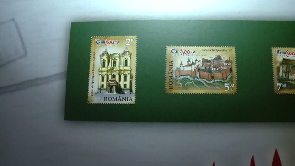 Timisoara are de azi 4 timbre de colectie. Pe ele sunt tiparite simbolurile orasului - Imaginea 2
