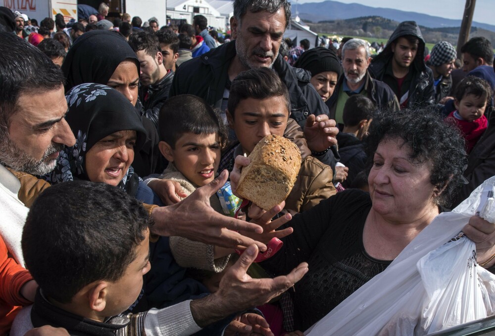 Imaginile disperarii in Grecia. Refugiatii au luat cu asalt un camion cu lemne de foc si s-au batut pe paine. GALERIE FOTO - Imaginea 5