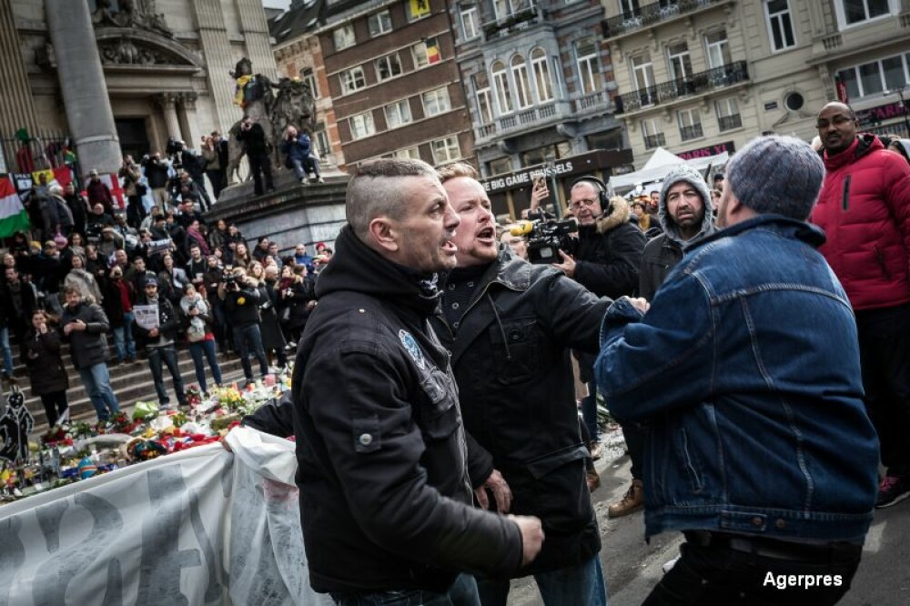 Opt suspecti in cazul atentatului din Bruxelles, vanati in toata Europa. Incidente violente si gesturi naziste in Belgia - Imaginea 11