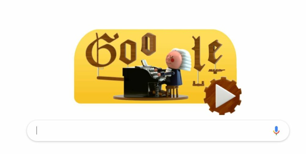 Google sărbătorește 334 de ani de la nașterea lui Bach printr-un Doodle în premieră - Imaginea 1