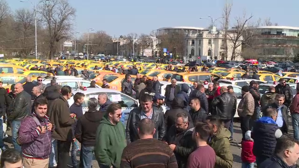 Sute de taximetriști au protestat în fața Guvernului, dar au plecat acasă mulțumiți - Imaginea 1