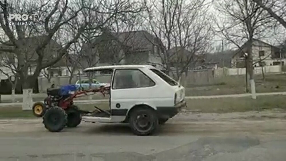 Automobilul construit de un sătean a devenit viral. 
