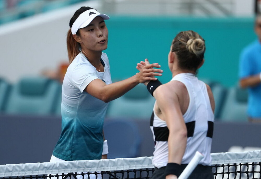 Simona Halep - Qiang Wang. Românca s-a calificat în semifinale la Miami - Imaginea 5