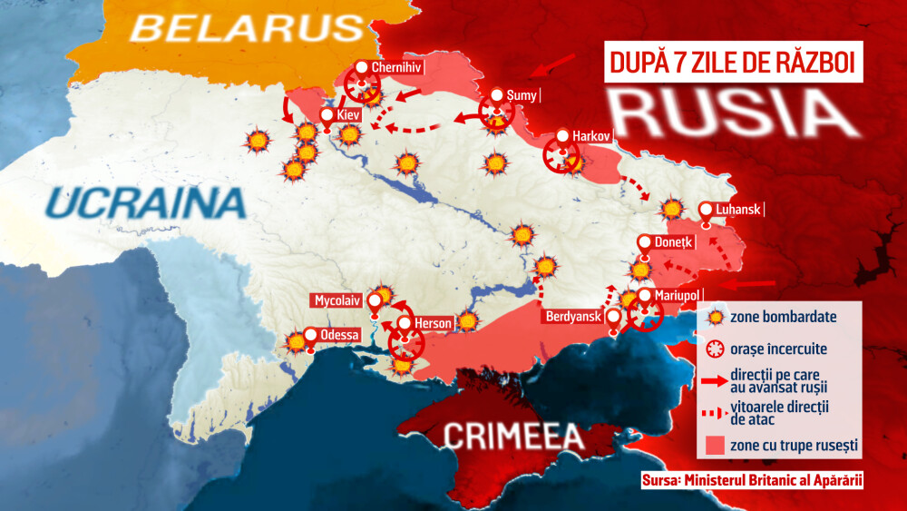 Război în Ucraina Ziua 7. Primul oraș mare ucrainean care cade în mâinile rușilor. Explozie la gara din Kiev - Imaginea 11