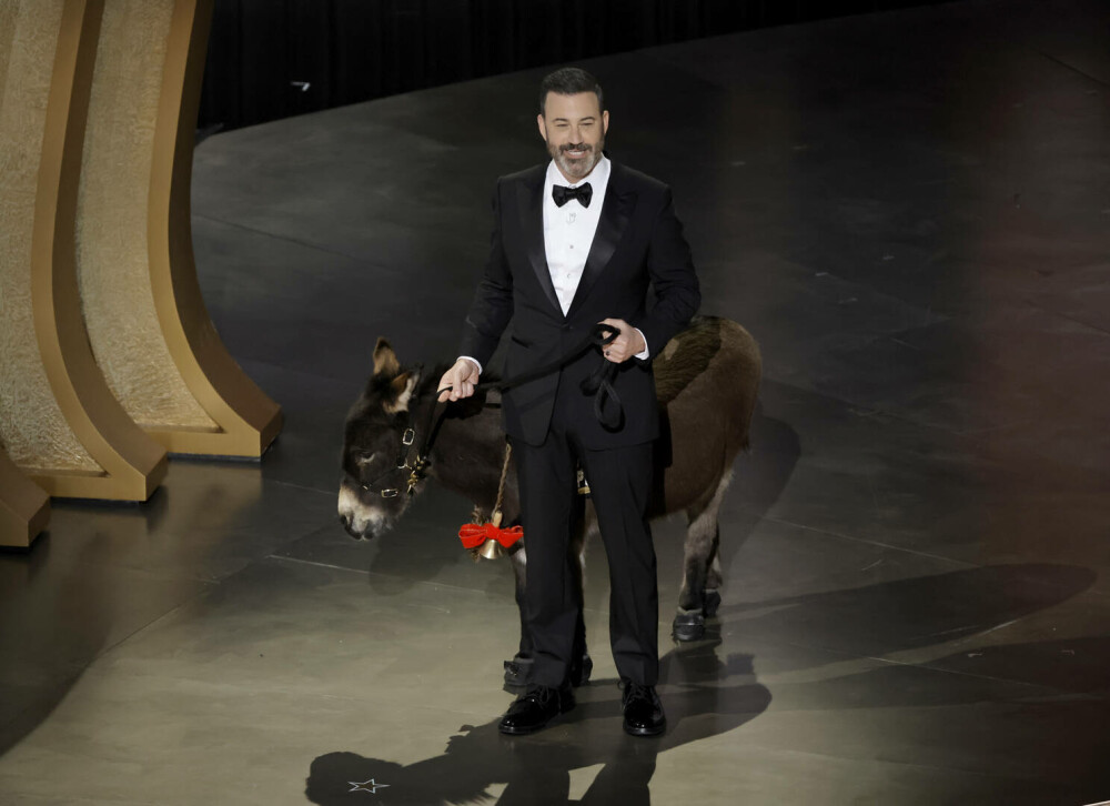 Jimmy Kimmel, cu un măgăruș pe scenă