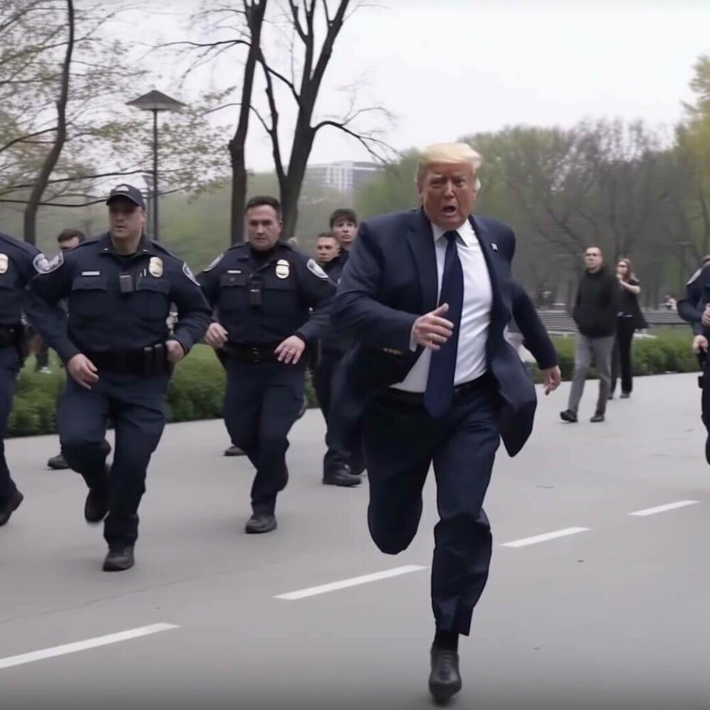 Imagini trucate, pe internet, cu Donald Trump fugind de poliție. Twitter-ul râde de arestarea anunțată de fostul președinte - Imaginea 1