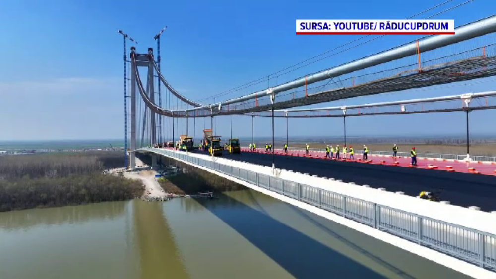 Podul suspendat de la Brăila a fost inaugurat, chiar dacă nu este complet finalizat. În ce condiții se poate circula | FOTO - Imaginea 1