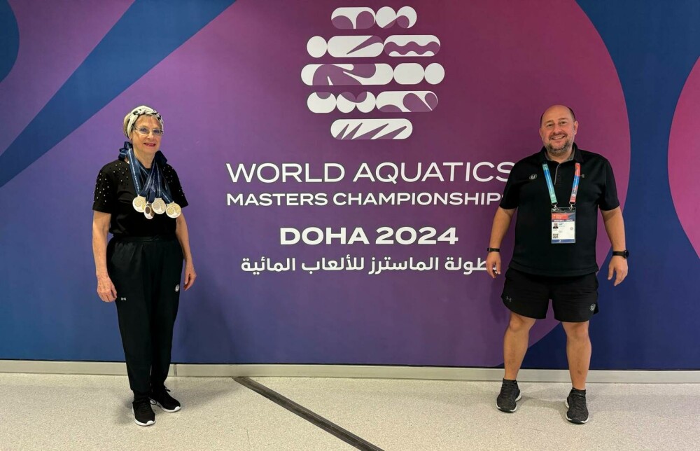 O sportivă de 81 de ani din Cluj a câștigat 4 medalii de aur la Campionatele Mondiale de Natație de la Doha | FOTO - Imaginea 3
