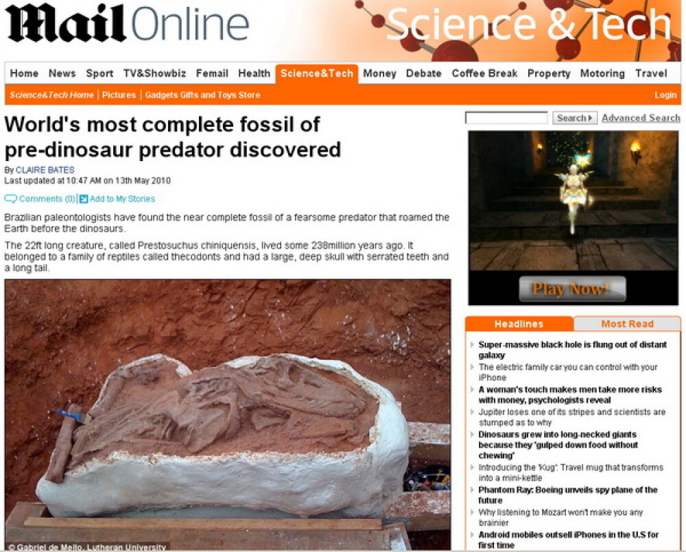Un crocodil preistoric aproape intact, descoperit in Brazilia! FOTO - Imaginea 3