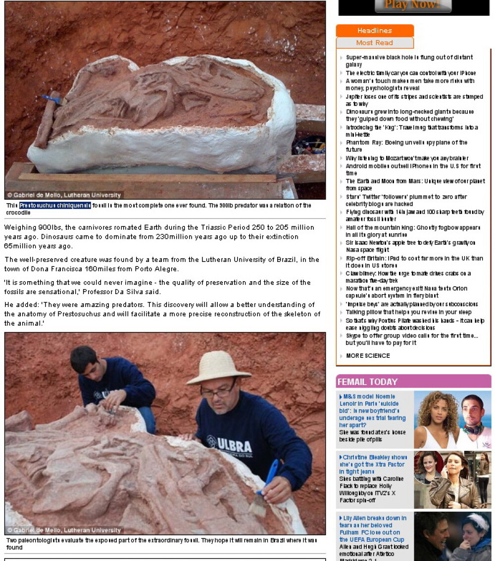 Un crocodil preistoric aproape intact, descoperit in Brazilia! FOTO - Imaginea 6