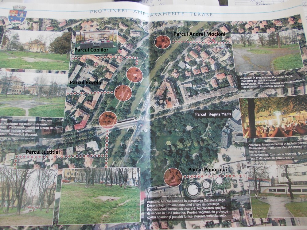 Locatiile teraselor amplasate in parcurile din Timisoara au fost stabilite. Proiectul arhitectilor - Imaginea 1