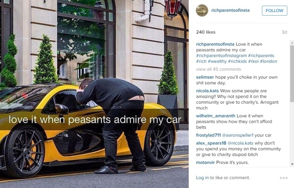 Viata luxoasa si aroganta a parintilor bogati de pe Instagram: 