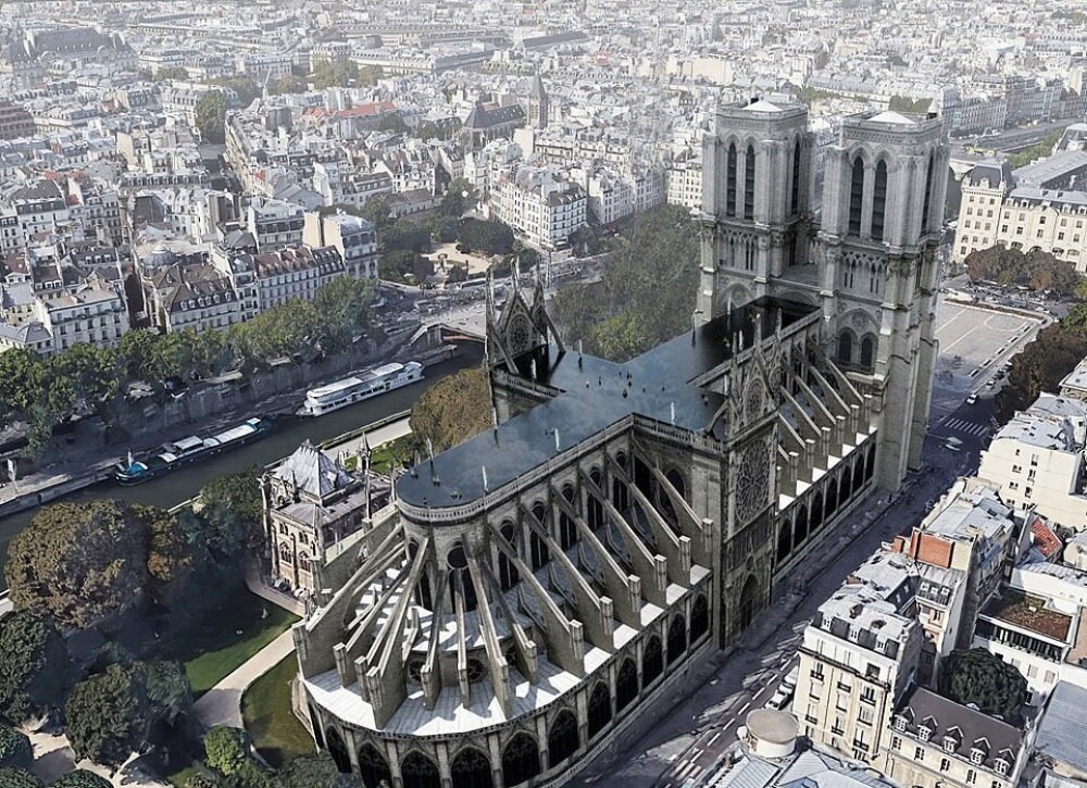 Piscină pe acoperișul Catedralei Notre Dame. Reacția francezilor. GALERIE FOTO - Imaginea 7