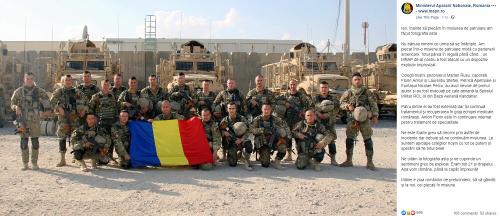 Poza făcută de soldații români înainte de atacul cu bombă din Afganistan. Starea răniților - Imaginea 2