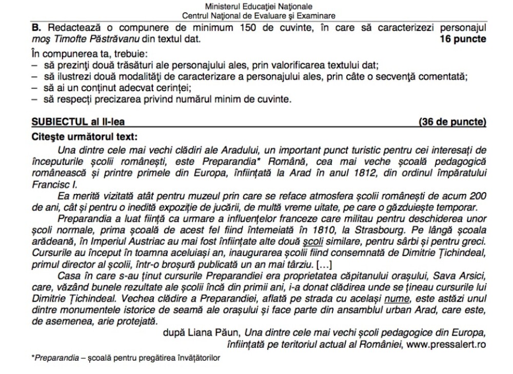 Evaluarea Națională 2020. Ce subiecte au picat la limba română în 2019 - Imaginea 2