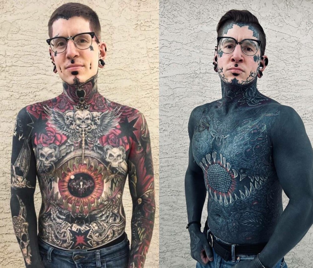 Cum arată bărbatul cu 96% din corp acoperit de tatuaje. A cheltuit peste 85.000 de euro pentru aspectul său | FOTO - Imaginea 14
