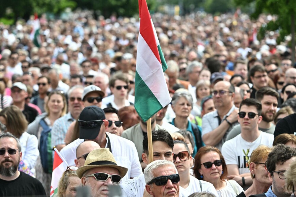Mii de persoane au manifestat împotriva lui Viktor Orban în cadrul unui miting organizat înainte de alegeri. FOTO - Imaginea 2