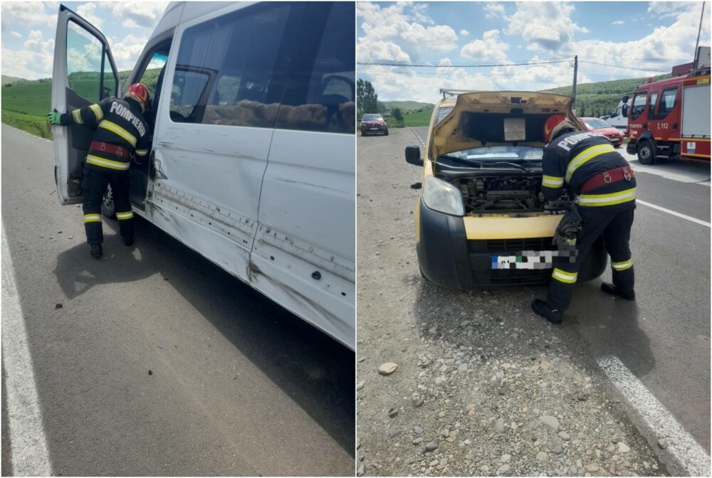 Copil de 4 ani rănit, după ce un microbuz școlar și o autoutilitară s-au lovit, în Alba. Cum s-a produs accidentul - Imaginea 1