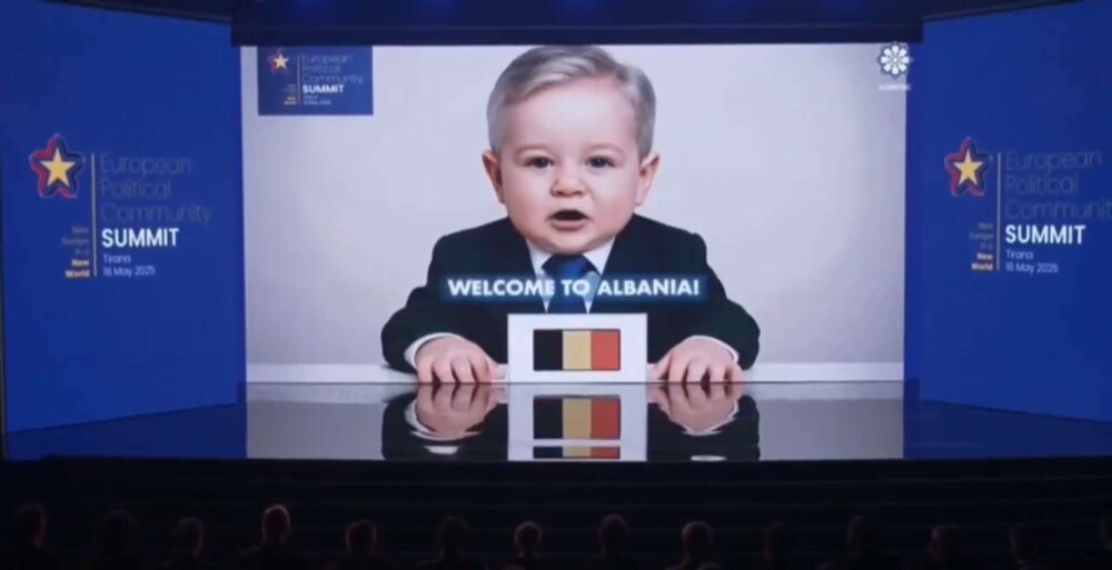 Start neobișnuit la summitul CPE din Tirana. Cei mai puternici oameni din Europa, transformații în bebeluși de AI - Imaginea 24