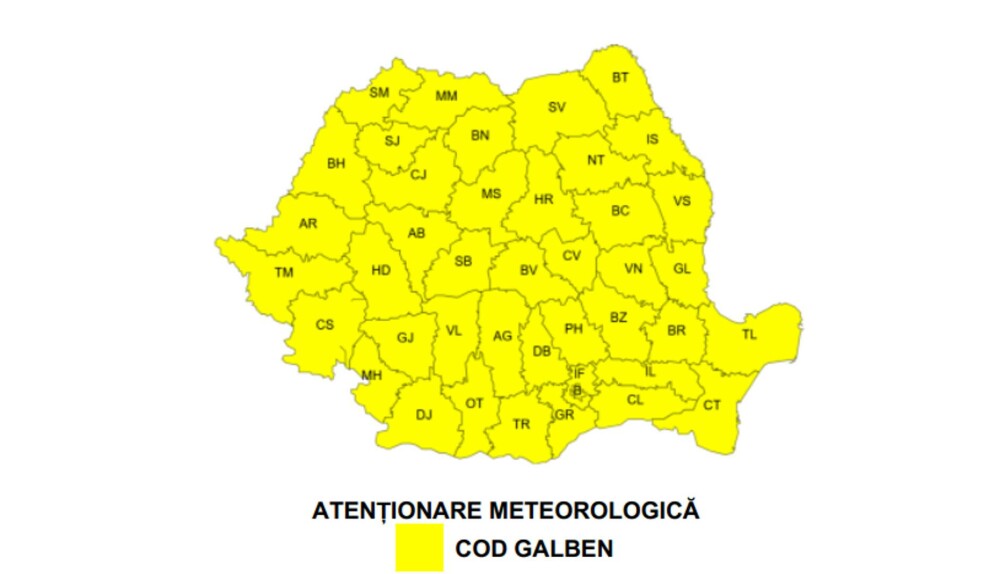 Toată România este sub Cod galben de vijelii. ANM a emis două avertizări de vreme rea - Imaginea 2