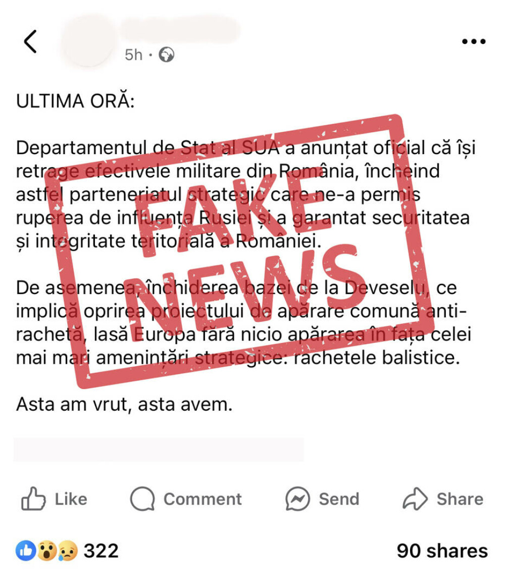MApN dezminte dezinformările privind restricționarea circulației cetățenilor și retragerea militarilor americani din România - Imaginea 1