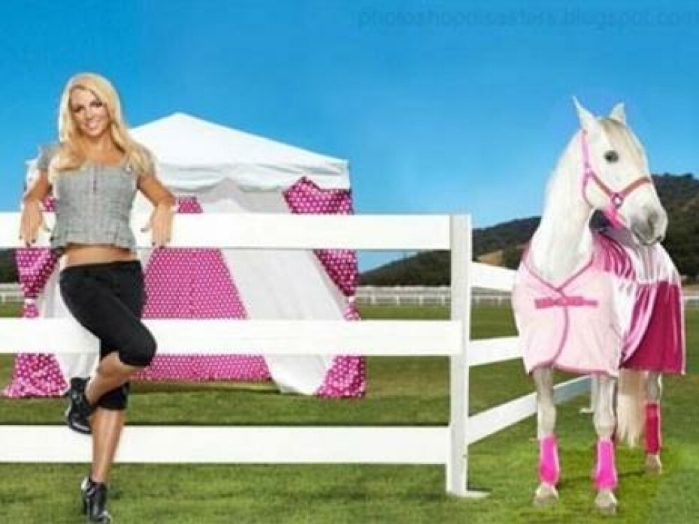 Dezastre in Photoshop: Britney Spears e mai mare decat calul! - Imaginea 1