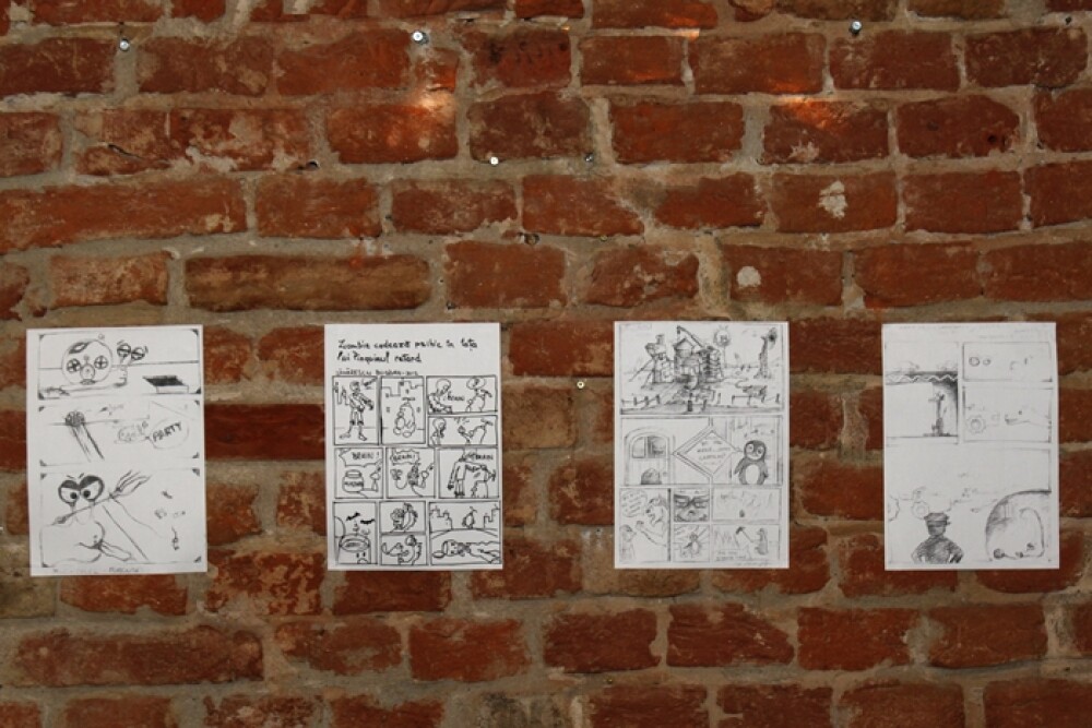 Expozitie inedita intr-o cafenea din Timisoara. Peretii au fost „decorati” cu benzi desenate. FOTO - Imaginea 3