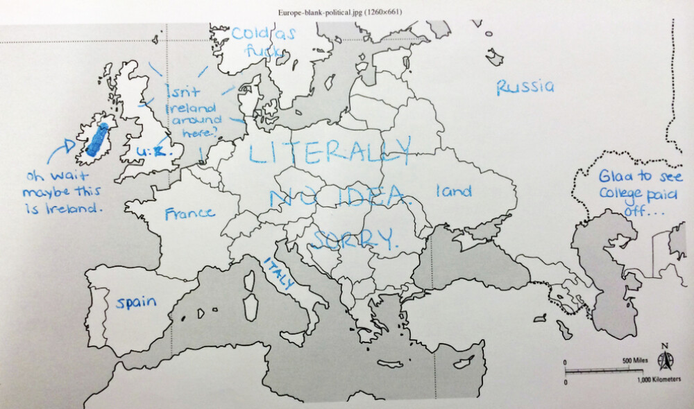 Americanii incearca sa localizeze pe harta tarile Europei. Unde au plasat Romania. GALERIE FOTO - Imaginea 2