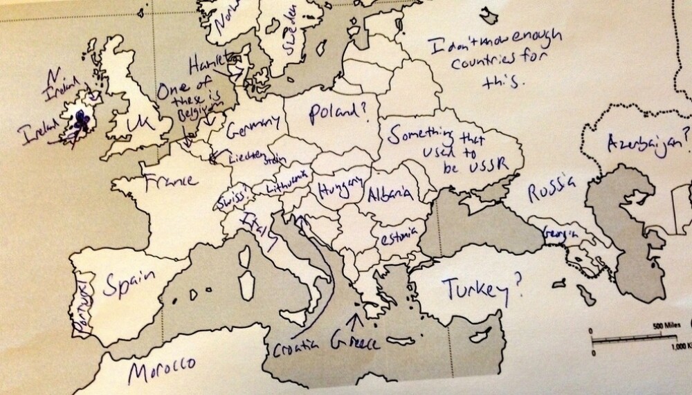 Americanii incearca sa localizeze pe harta tarile Europei. Unde au plasat Romania. GALERIE FOTO - Imaginea 3