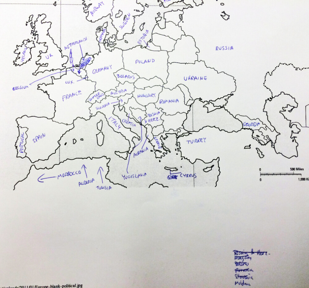 Americanii incearca sa localizeze pe harta tarile Europei. Unde au plasat Romania. GALERIE FOTO - Imaginea 4