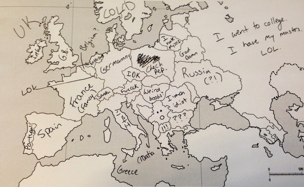 Americanii incearca sa localizeze pe harta tarile Europei. Unde au plasat Romania. GALERIE FOTO - Imaginea 5