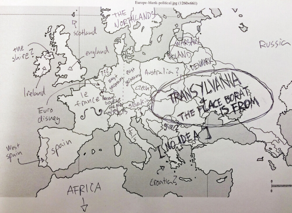 Americanii incearca sa localizeze pe harta tarile Europei. Unde au plasat Romania. GALERIE FOTO - Imaginea 7