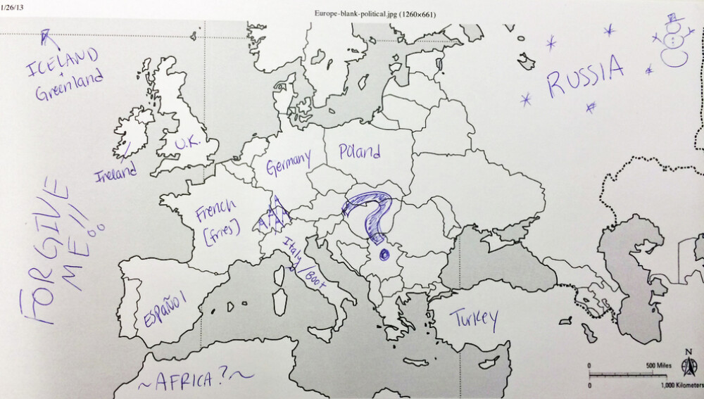 Americanii incearca sa localizeze pe harta tarile Europei. Unde au plasat Romania. GALERIE FOTO - Imaginea 10