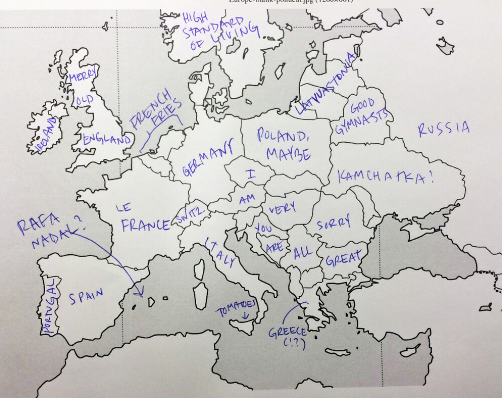 Americanii incearca sa localizeze pe harta tarile Europei. Unde au plasat Romania. GALERIE FOTO - Imaginea 11