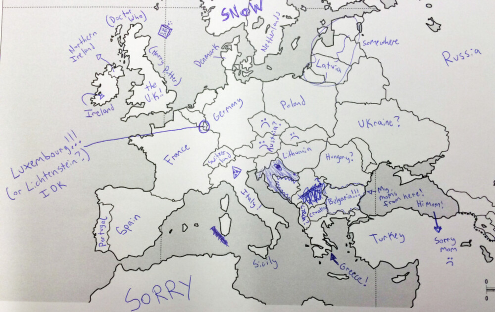 Americanii incearca sa localizeze pe harta tarile Europei. Unde au plasat Romania. GALERIE FOTO - Imaginea 12