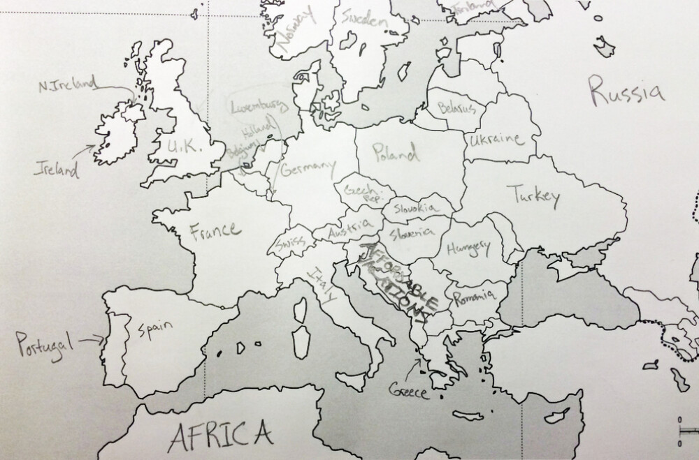 Americanii incearca sa localizeze pe harta tarile Europei. Unde au plasat Romania. GALERIE FOTO - Imaginea 15