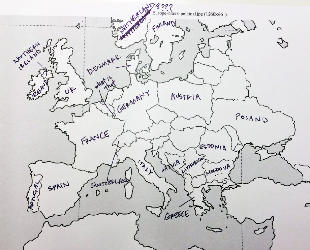 Americanii incearca sa localizeze pe harta tarile Europei. Unde au plasat Romania. GALERIE FOTO - Imaginea 17