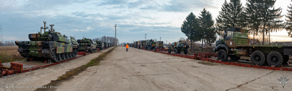 FOTO și VIDEO. Ministerul Apărării a anunțat că un alt convoi de tancuri franceze Leclerc a ajuns în România - Imaginea 10