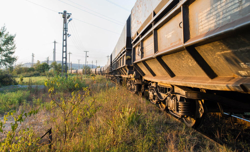 Două vagoane ale unui tren de marfă, deraiate pe relaţia Dragoteşti - Turceni. Un al treilea s-a răsturnat - Imaginea 1