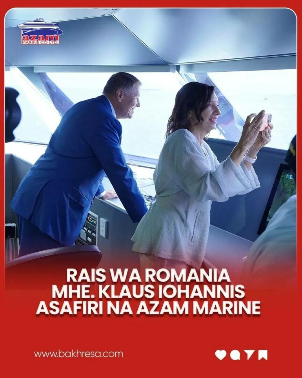 Cum au apărut Klaus și Carmen Iohannis în presa din Tanzania. Președintele român s-a plimbat cu ”Șoimul Mării” FOTO - Imaginea 1