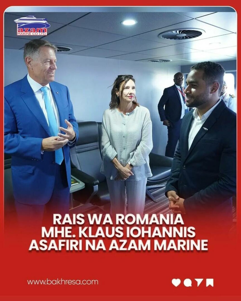 Cum au apărut Klaus și Carmen Iohannis în presa din Tanzania. Președintele român s-a plimbat cu ”Șoimul Mării” FOTO - Imaginea 3