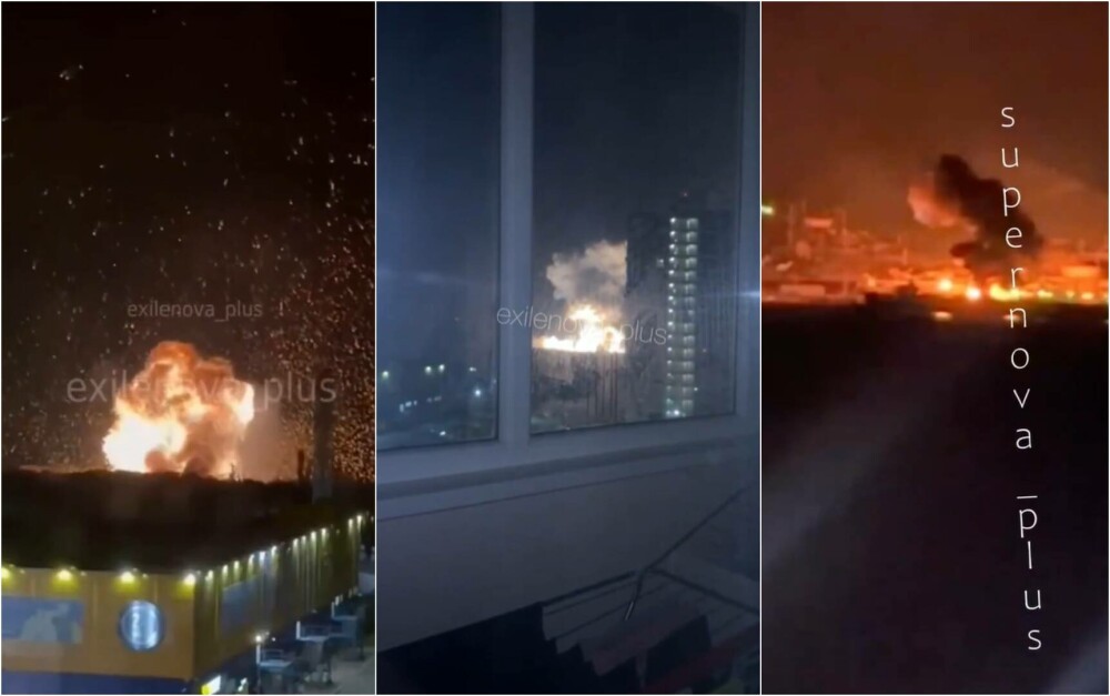 VIDEO. Ucraina a bombardat portul rus Novorossiisk de la Marea Neagră, iar Rusia a devastat Kievul, omorând patru oameni - Imaginea 1