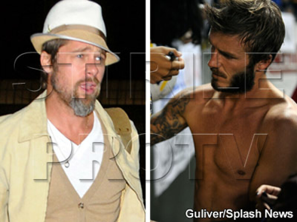 Brad Pitt sau David Beckham? Care e mai sexy cu barba? - Imaginea 1