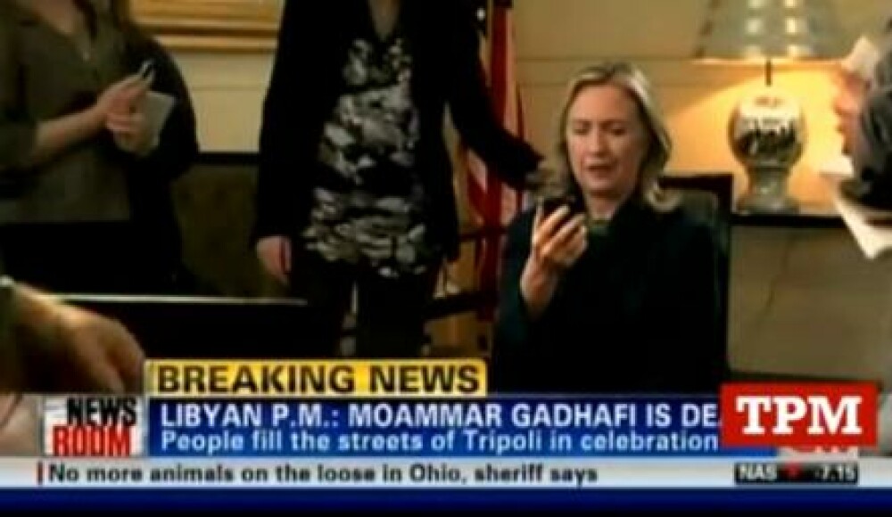 Nu a mai socat-o la fel ca moartea lui Osama. Reactia lui Hillary cand l-a vazut pe Ghaddafi ucis - Imaginea 2