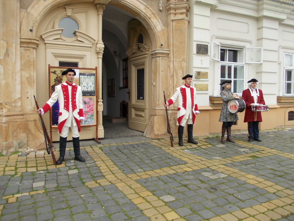 Muzeul de Arta din Timisoara, pazit de o garda militara de epoca. GALERIE FOTO - Imaginea 1