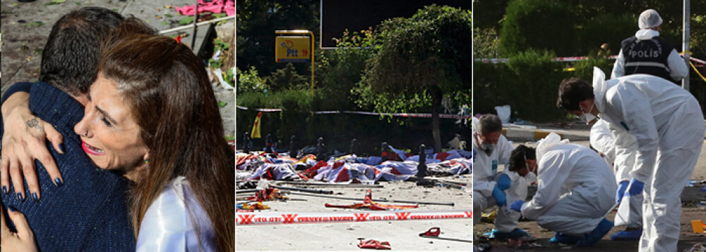Doliu national in Turcia, dupa atacul cu bomba de la Ankara ce a facut 128 de morti. 
